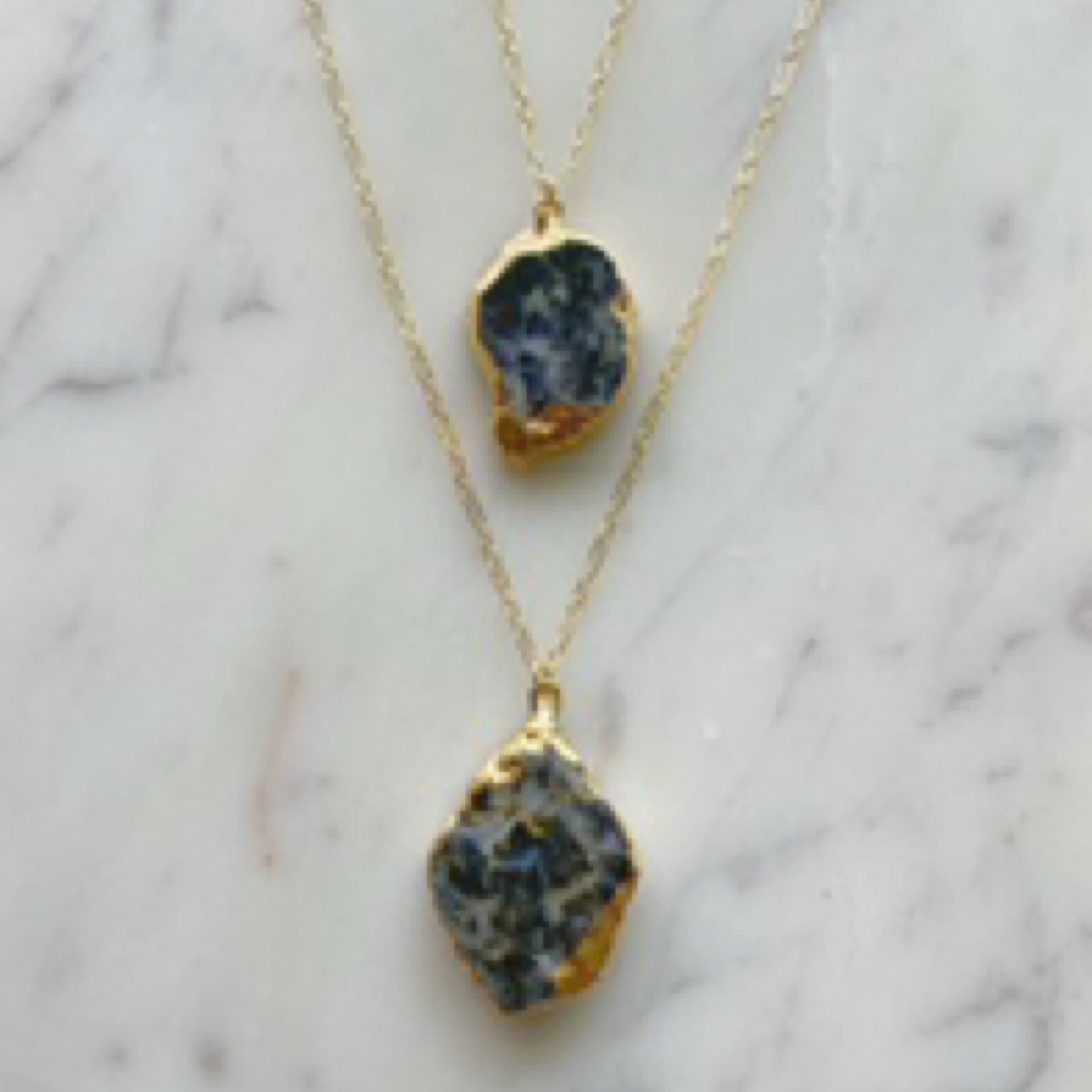 Iolite drop necklace (Z290) | Zaia Boutique